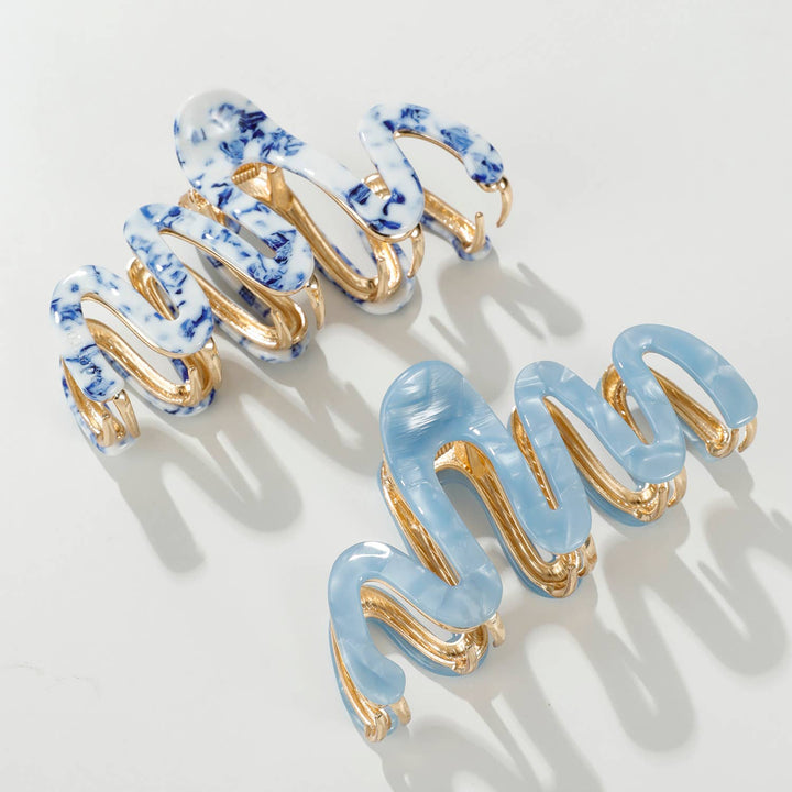 Willow Coastal | Large Squiggle Metal Claw Clip: Assorted