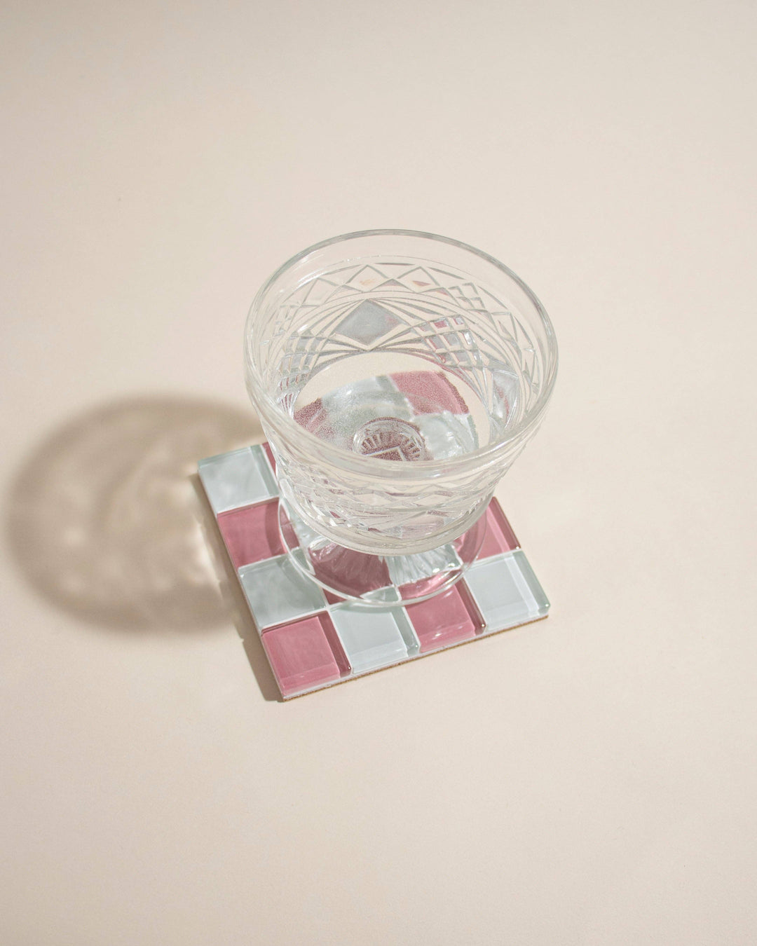 GLASS TILE COASTER - Pink Himalayan Milk Chocolate