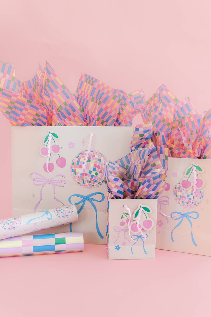 Disco Ball Bows Gift Bag: Medium