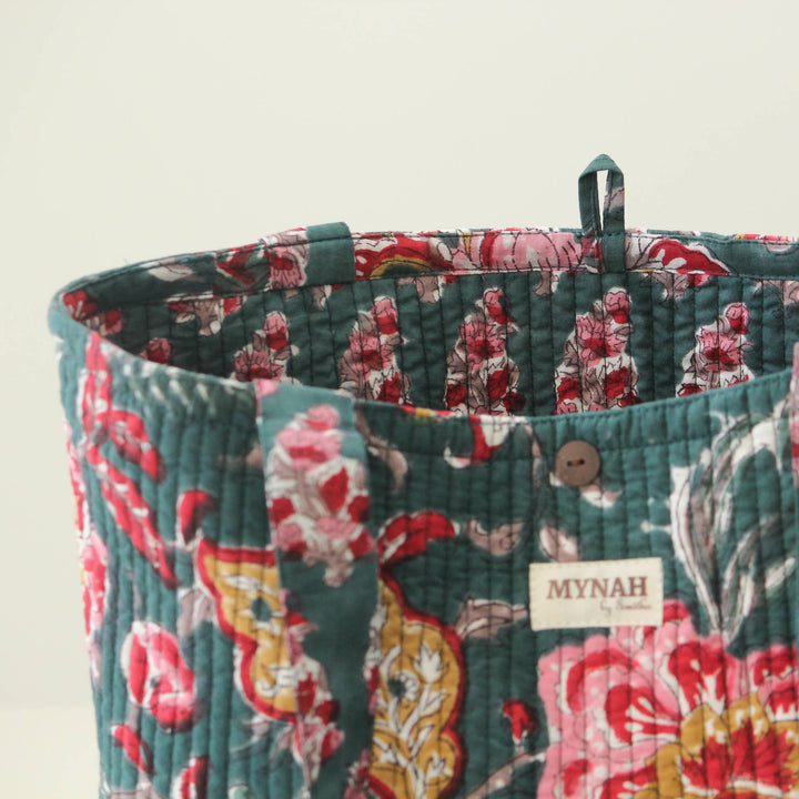 Small Emerald Garden Print Reversible Laptop/Tote Bag