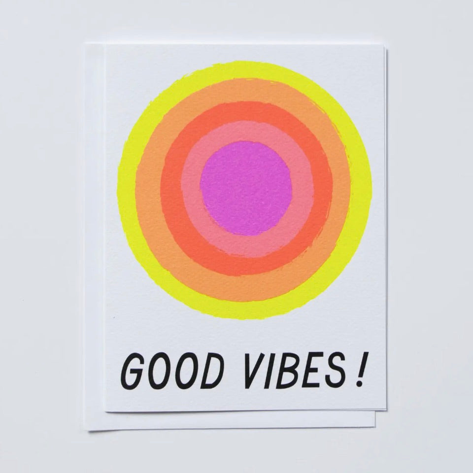 Good Vibes Glowing Neon Sunshine Note Card