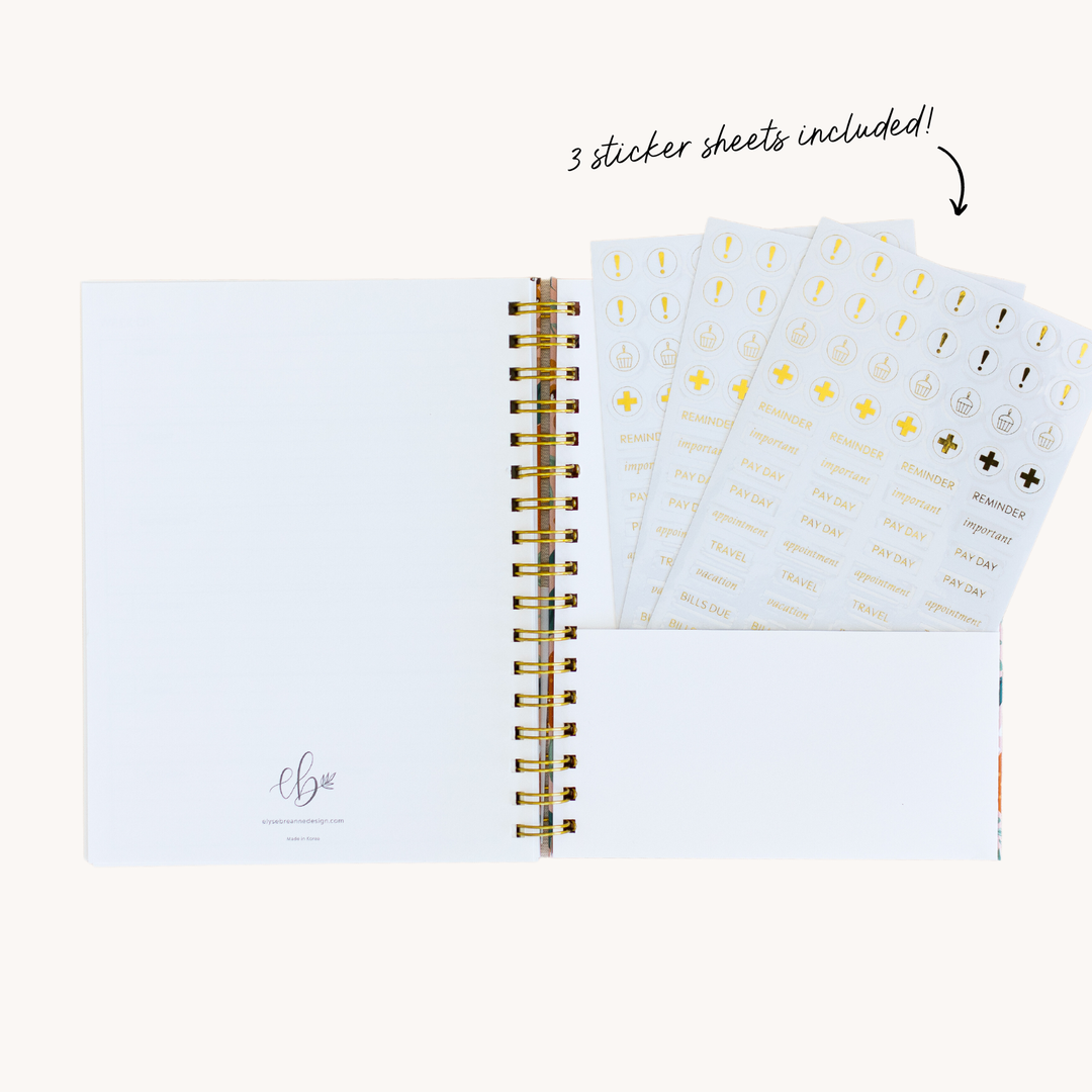 Pressed Floral Undated Planner: 8.5x11
