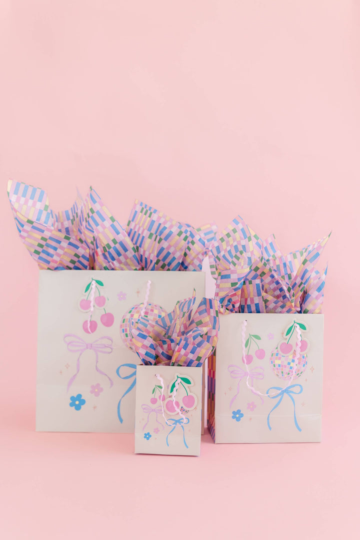 Disco Ball Bows Gift Bag: Medium
