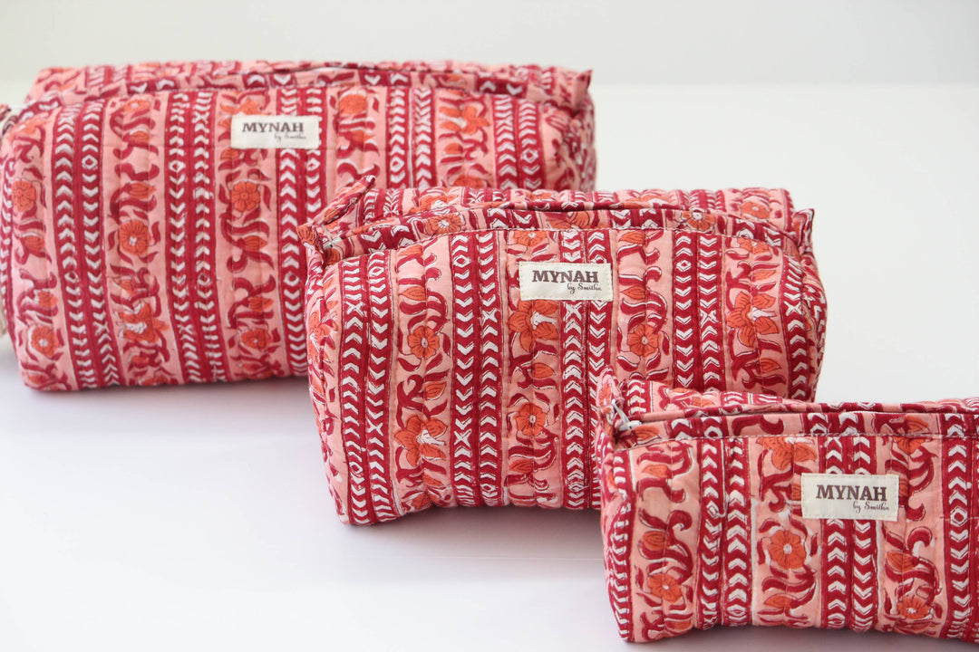 Terracotta Stripes Cosmetic Bag