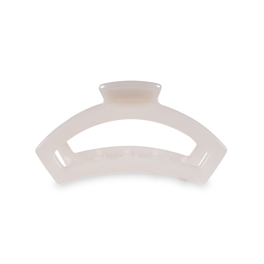 Medium Open Hair Clip-Coconut White