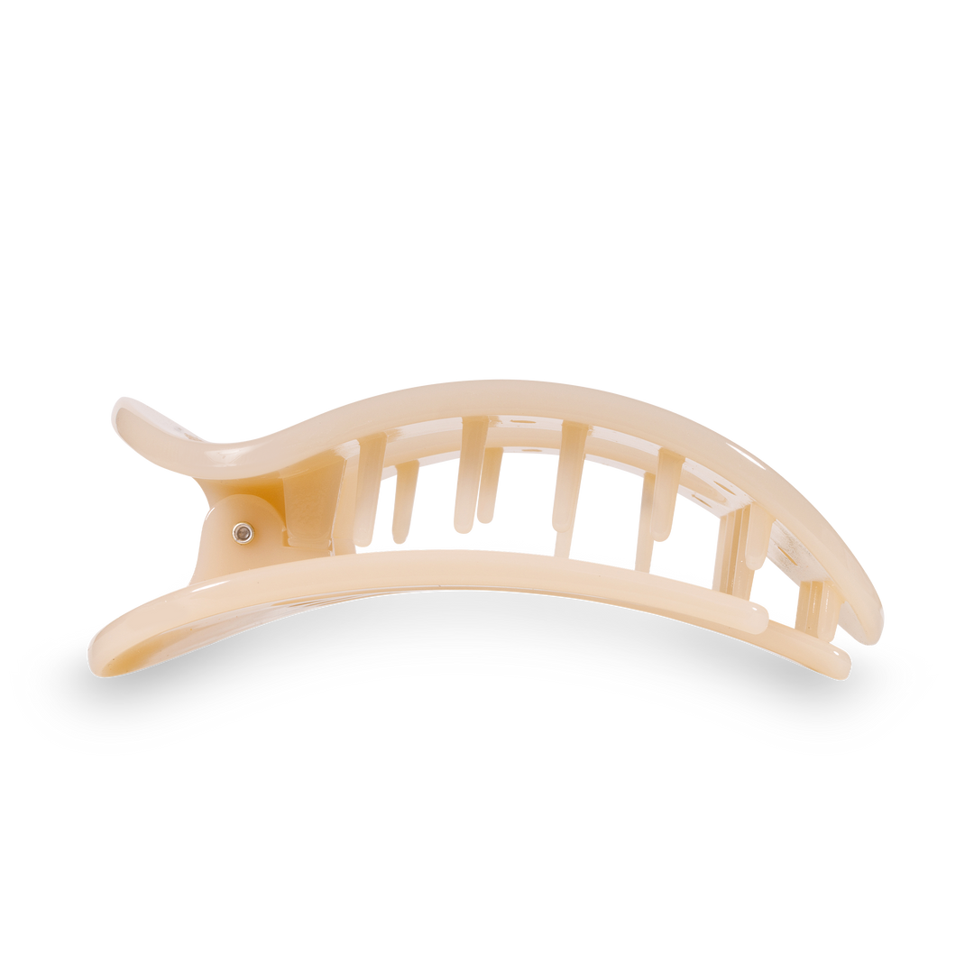 Large Round Flat Hair Clip-Almond Beige
