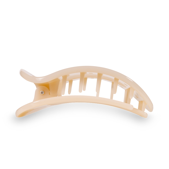 Large Round Flat Hair Clip-Almond Beige