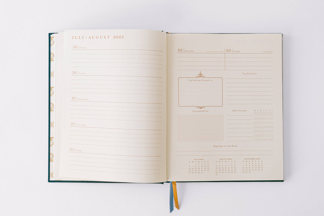 2026 Golden Thistle 17-Month Large Bound Planner