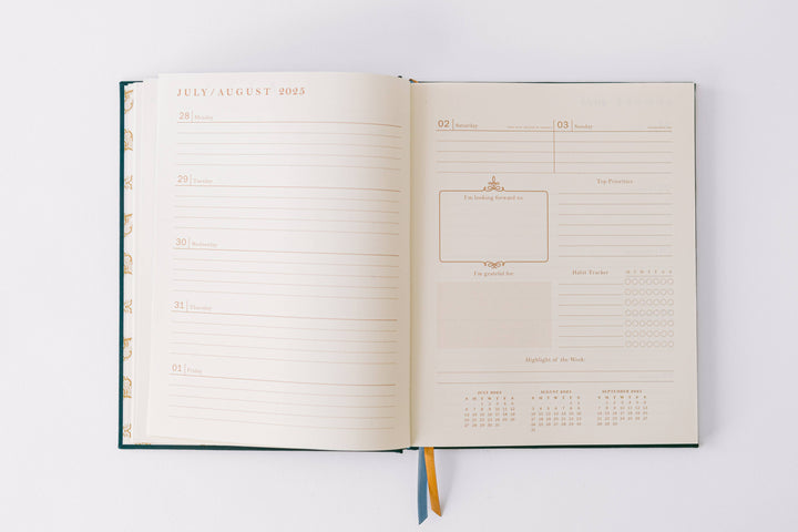 2026 Golden Thistle 17-Month Large Bound Planner