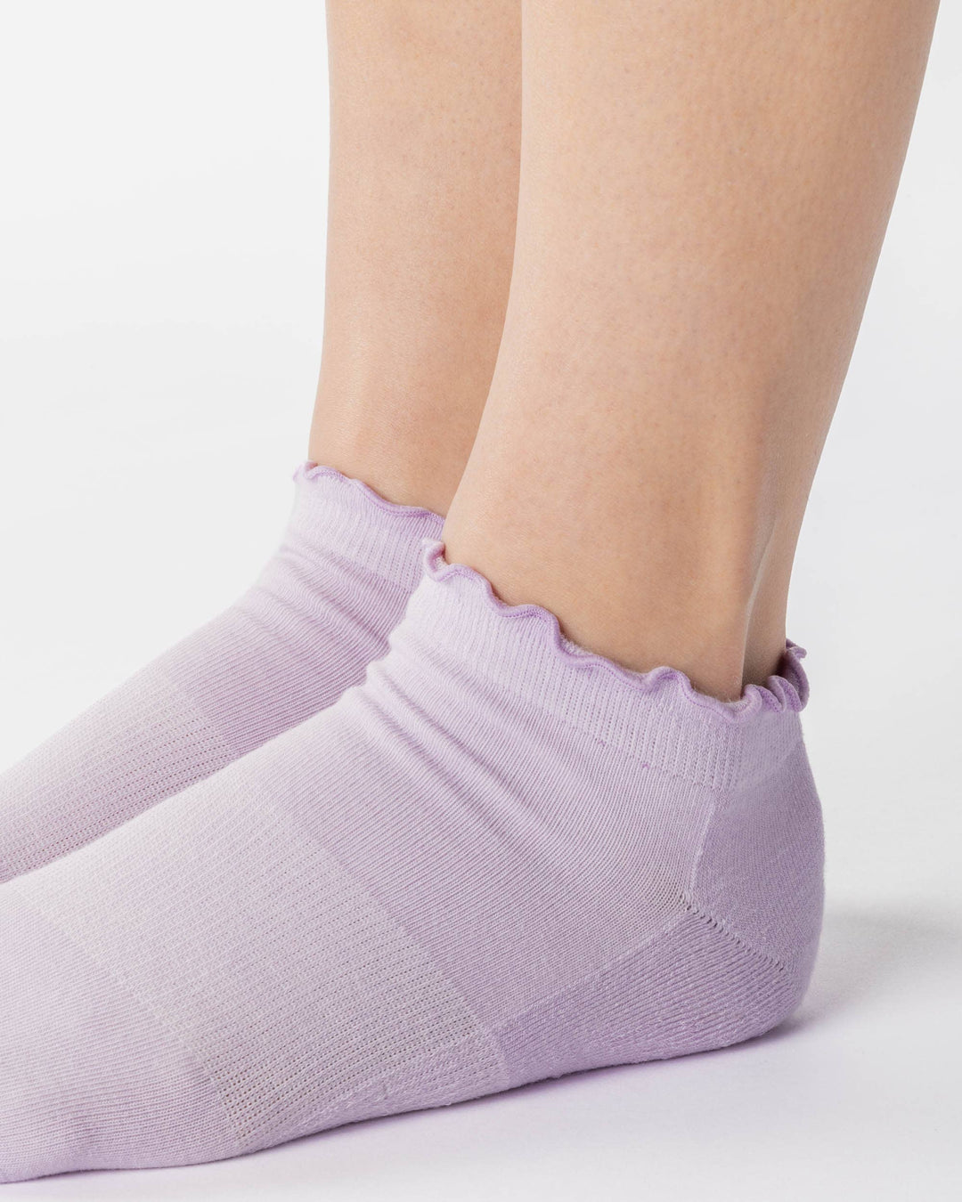 Women's Ruffle Full Foot Grip Sock: S/M