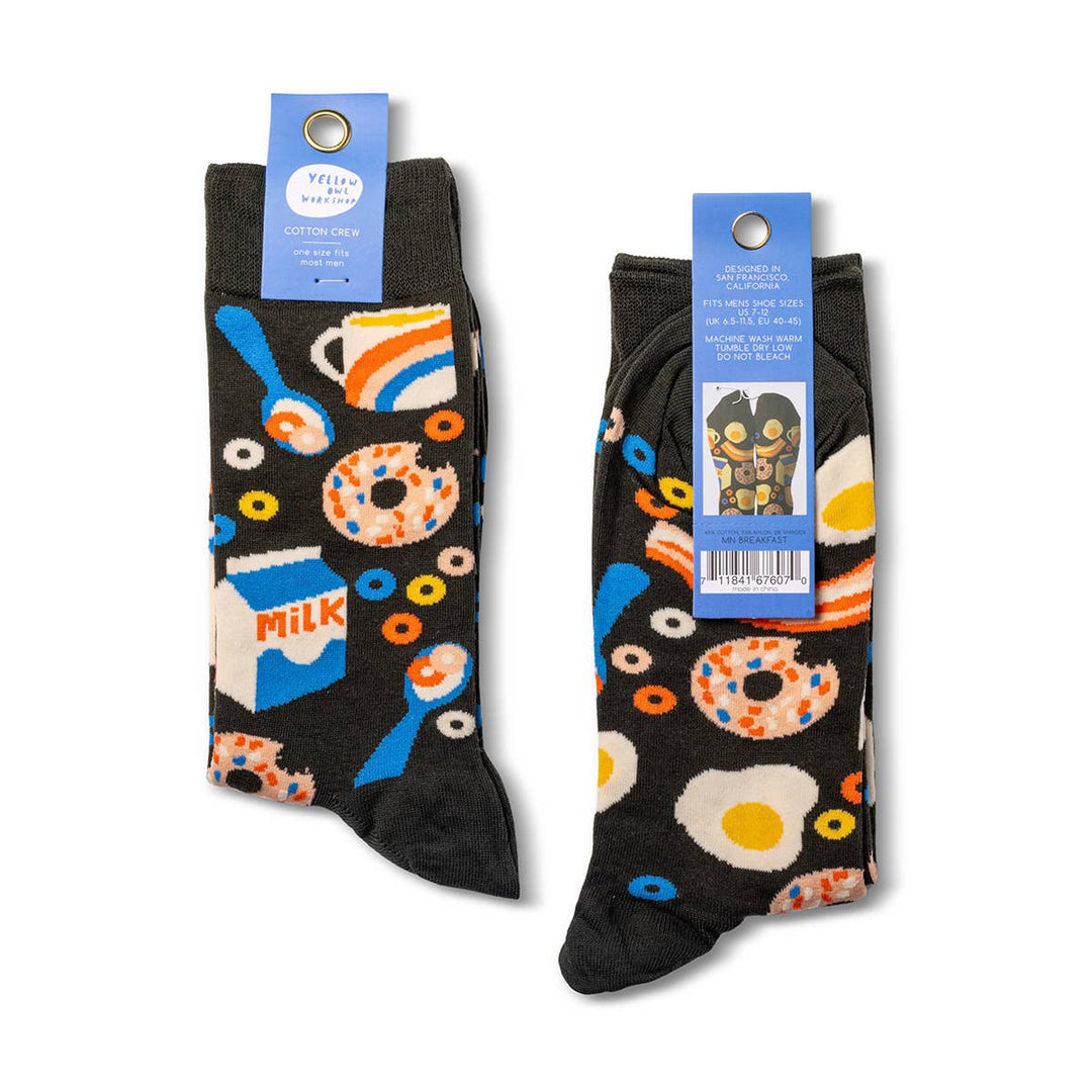 Breakfast - Large Crew Socks - Foodie Gift