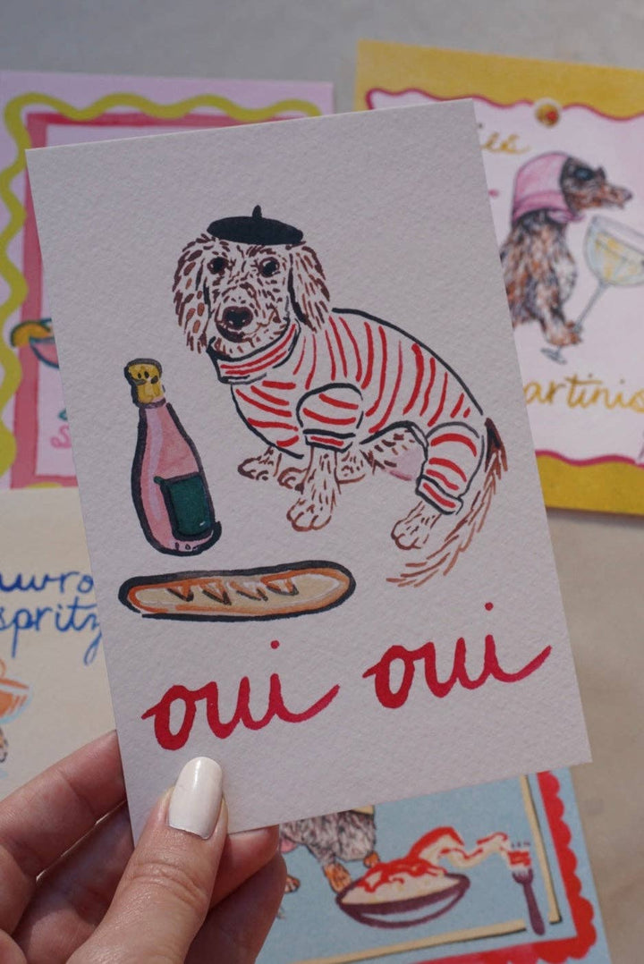 Dachshund Collection: Oui Oui Weenie Fine Art Print: 8x10