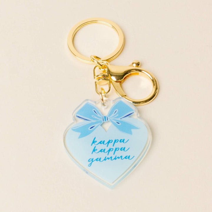 Sorority Sweetheart Bow Acrylic Keychain - 19 Chapters: Delta Delta Delta