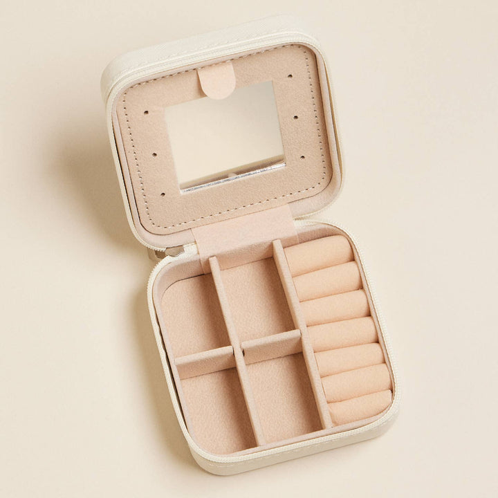 Bow Monogram Print Jewelry Box-Pink