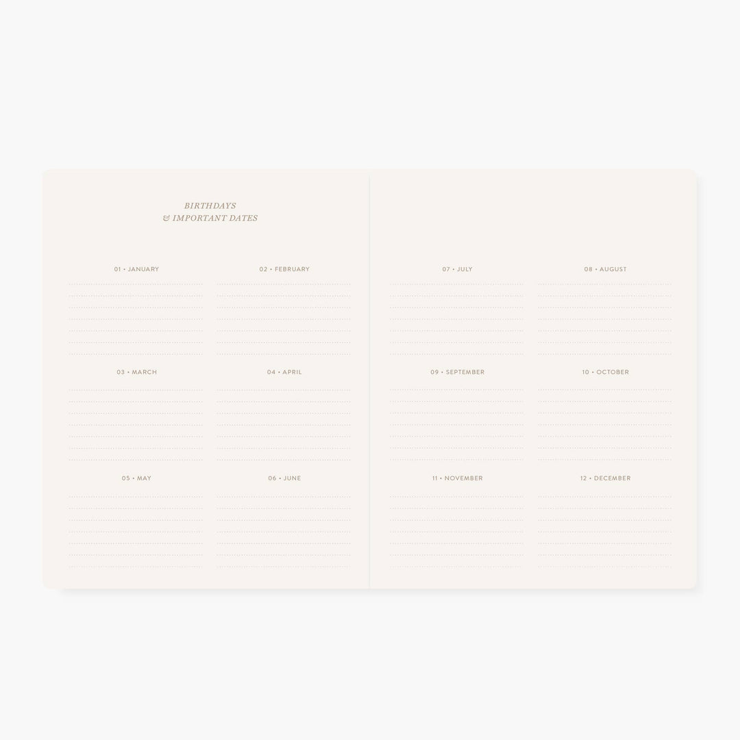 CAMELLIA | UNDATED MONTHLY PLANNER