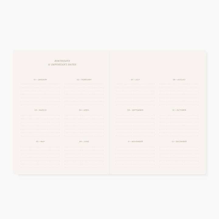 CAMELLIA | UNDATED MONTHLY PLANNER