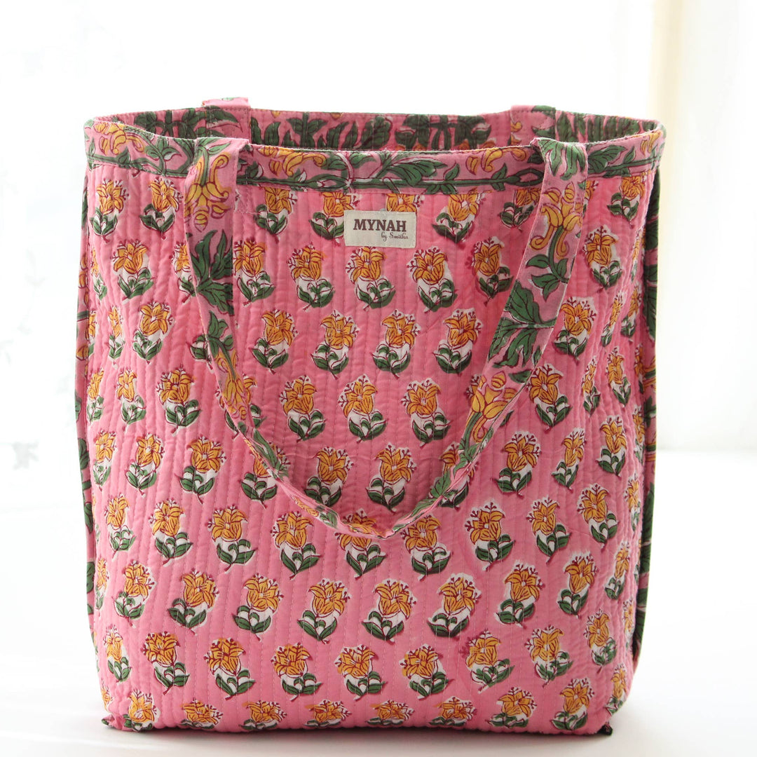 Small Bubblegum Forest Print Reversible Laptop/ Tote Bag