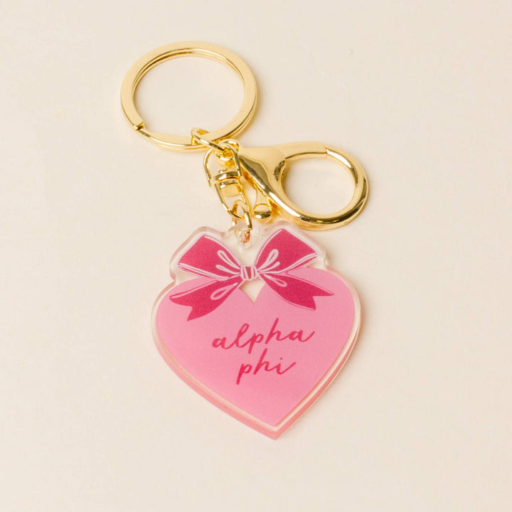 Sorority Sweetheart Bow Acrylic Keychain - 19 Chapters: Delta Delta Delta