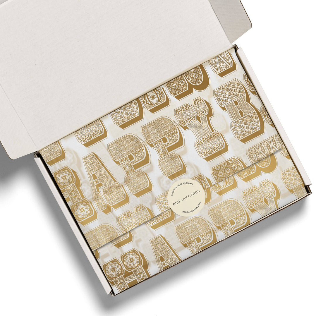 B-day Typography tissue paper: 5 Sheets