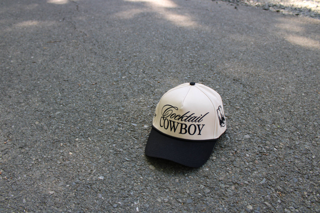Cocktail Cowboy Embroidery Trendy Rodeo Western Trucker Hat