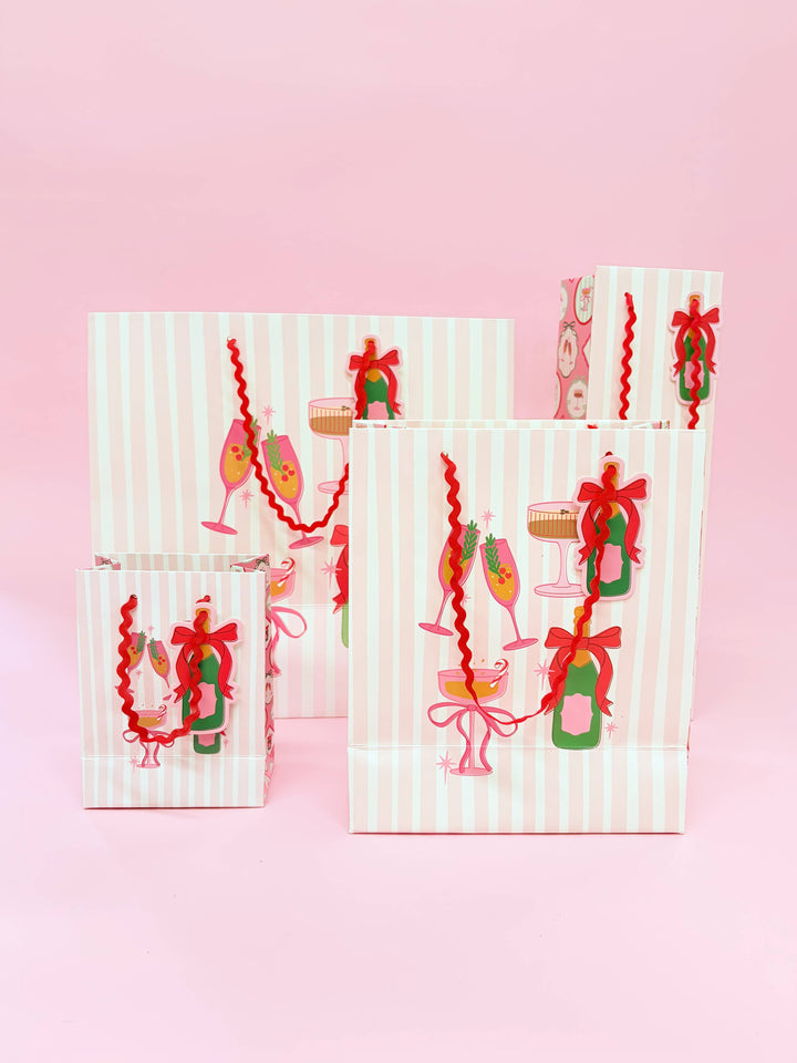Pop Fizz Cocktail Christmas Gift Bag - 4 sizes with Gift Tag: Medium