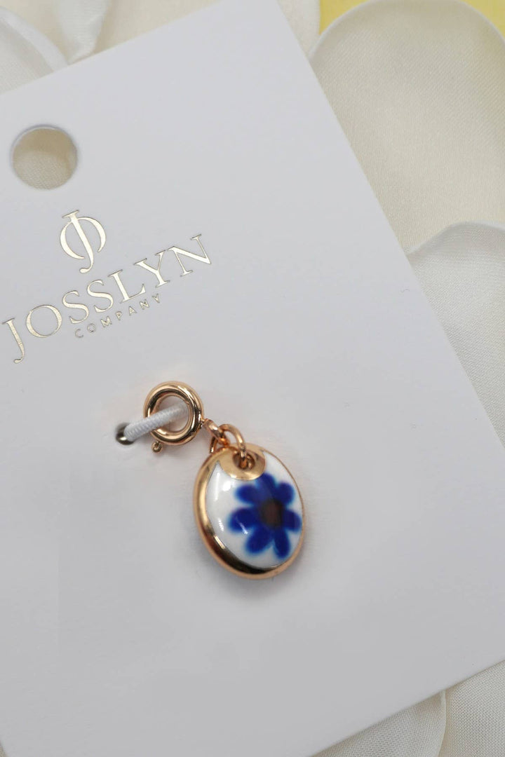 Porcelain Flower Pearl Bag Charm