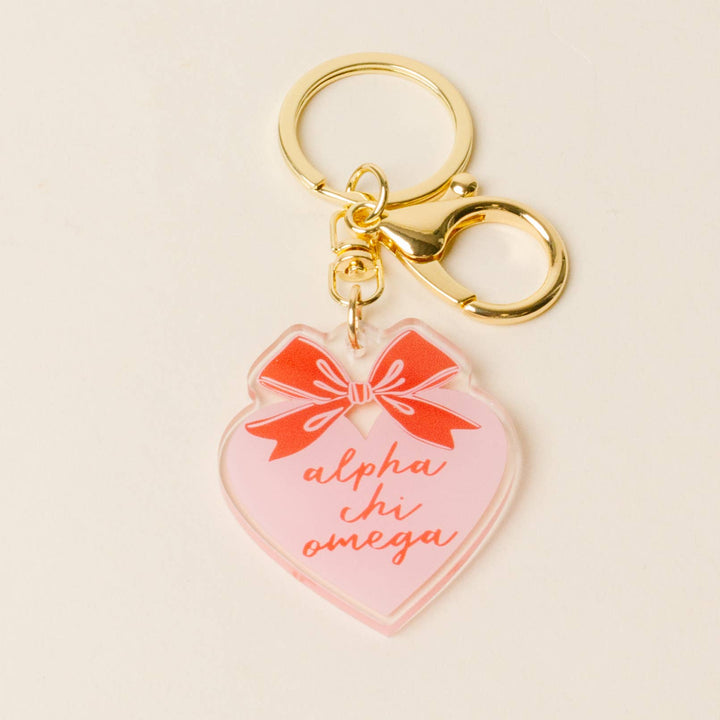 Sorority Sweetheart Bow Acrylic Keychain - 19 Chapters: Delta Delta Delta