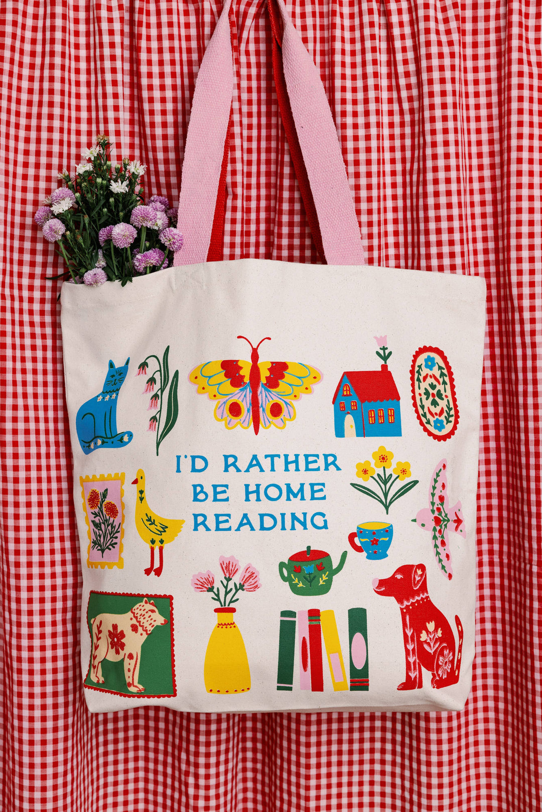 Canvas Tote, I'd Rather Be Home Reading