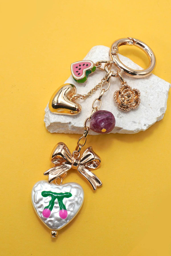 Heart and Bow Bag Charm