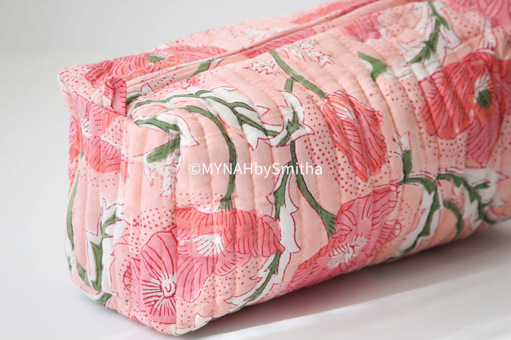 Peach poppies Cosmetic Bag