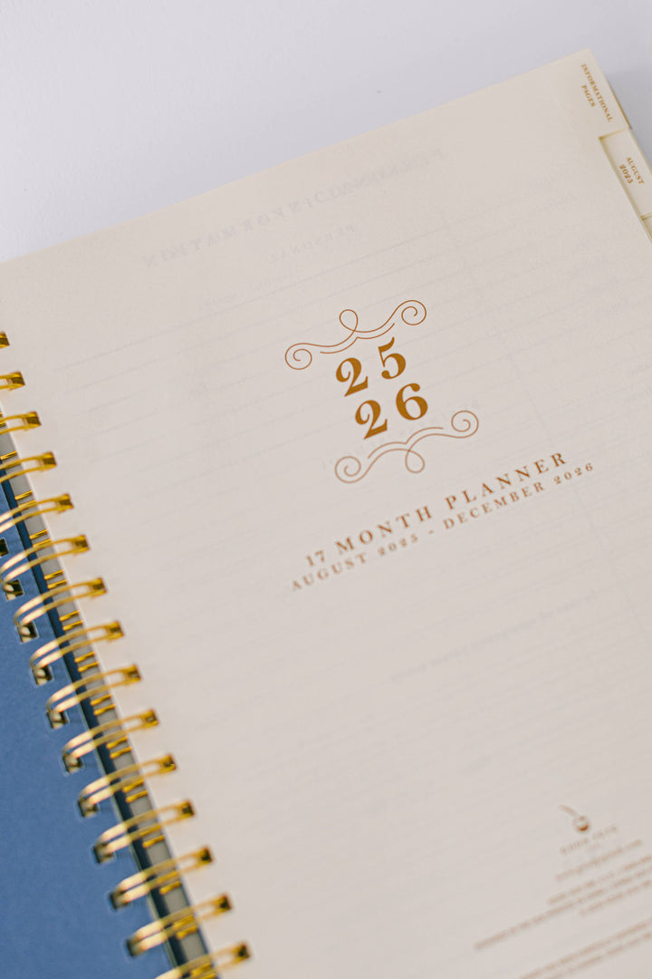 2026 Blue Vases 17-Month Large Spiral Planner