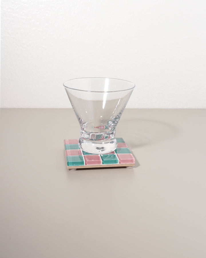 GLASS TILE COASTER - Sour Watermelon: Single