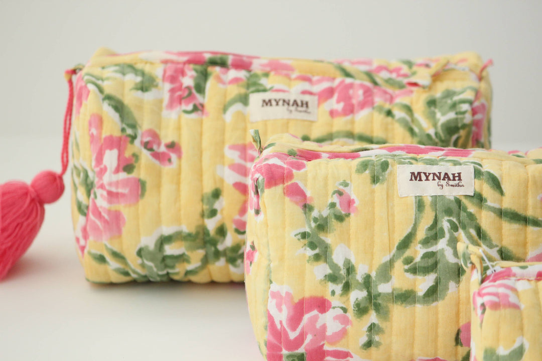 Camellia Floral Cosmetic Bag-LARGE