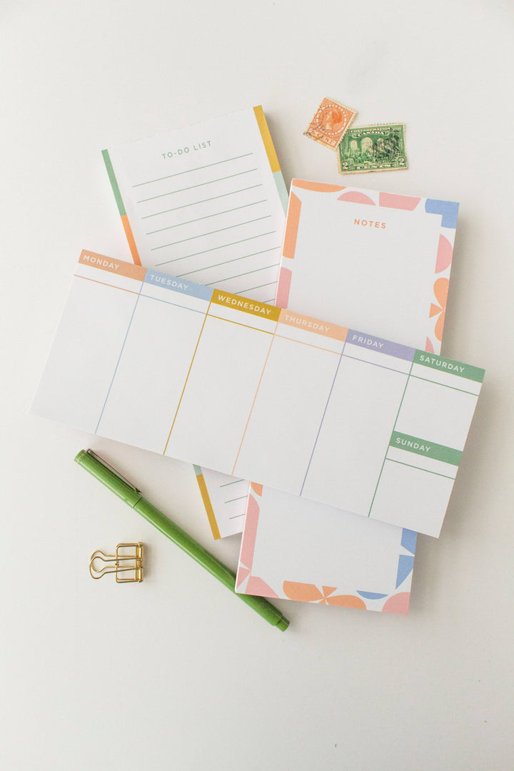 Colorblock Weekly Notepad