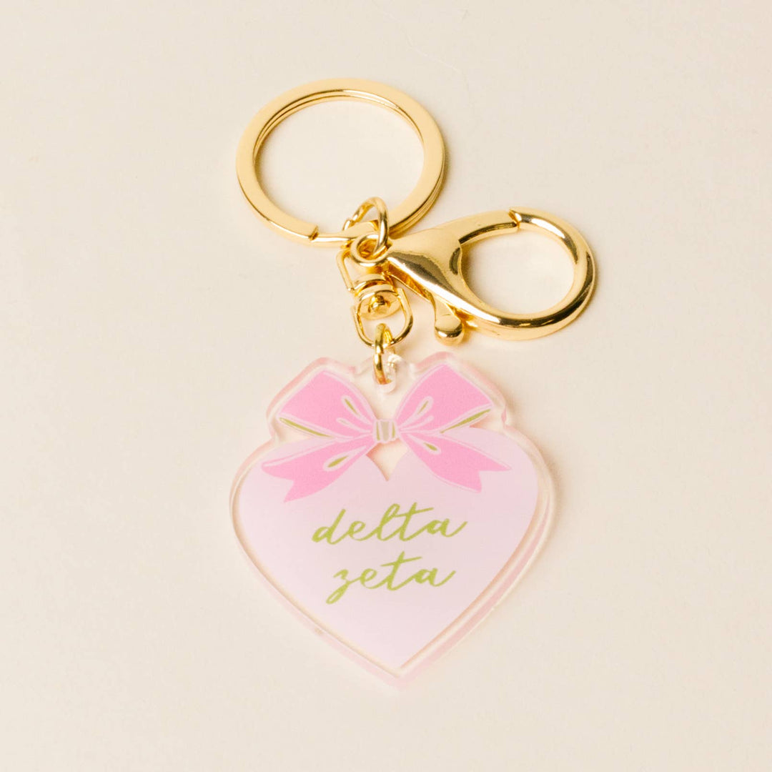 Sorority Sweetheart Bow Acrylic Keychain - 19 Chapters: Delta Delta Delta