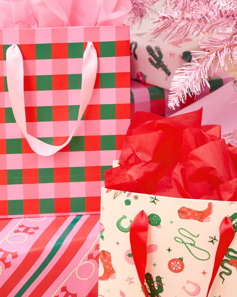 Western Christmas Gift Bag