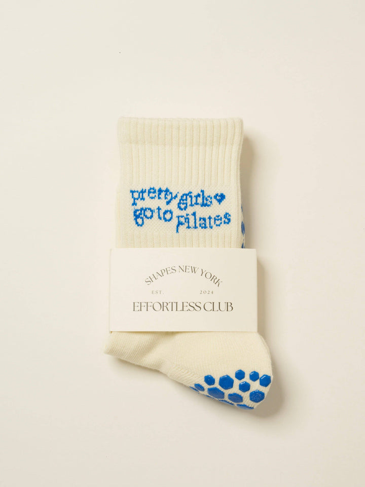 Pilates Girl Grip Sock: French Blue