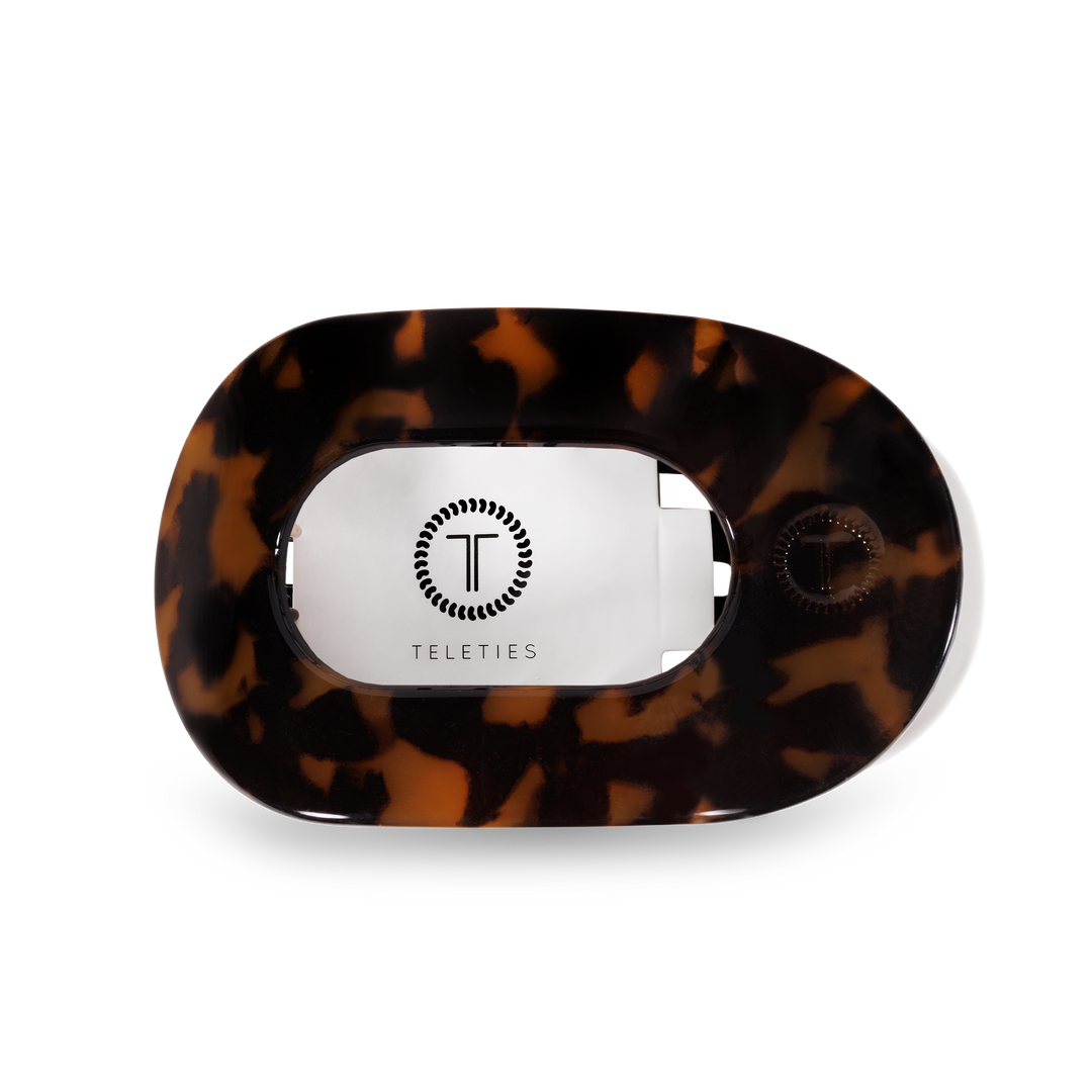 Medium Round Flat Hair Clip-Tortoise