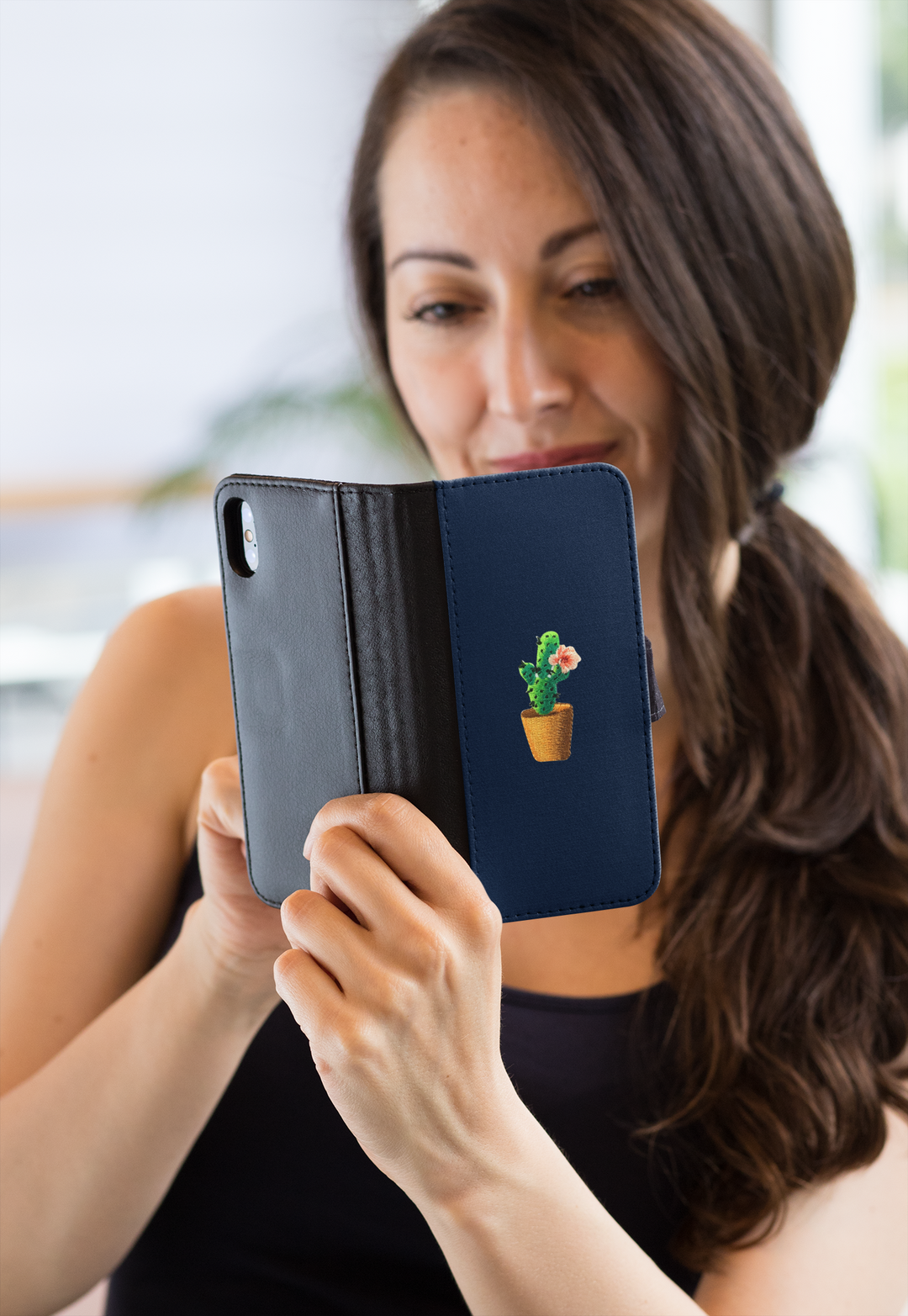Cactus - Pink Flowers - Brown Pot - Desert Plant - Embroidered Iron on Patch