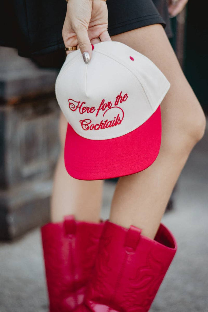 Here For the Cocktails Two-Toned Vintage Hat: Pink and Tan