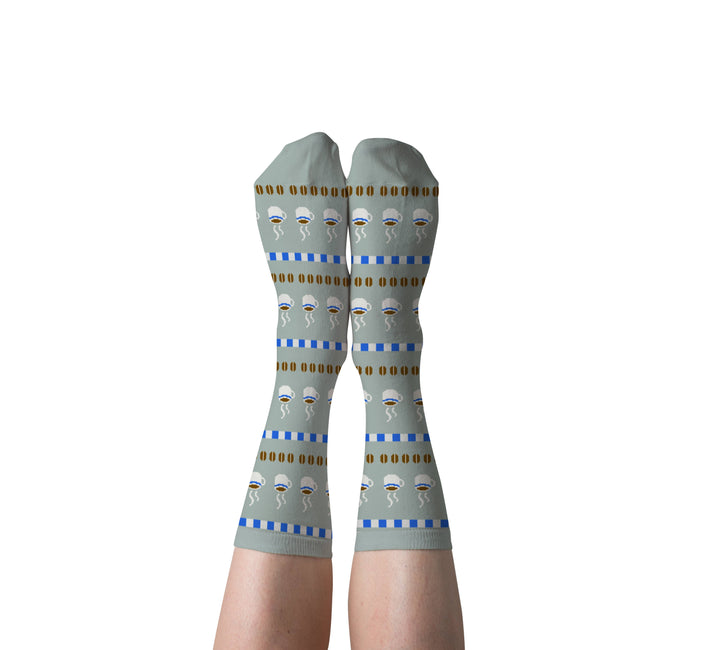 Coffee - Large Crew Socks - Coffee Lover Gift