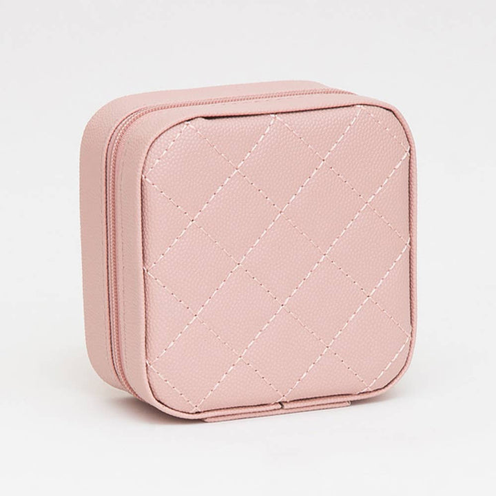 Faux Caviar Leather Portable Square Jewelry Box
: Gold