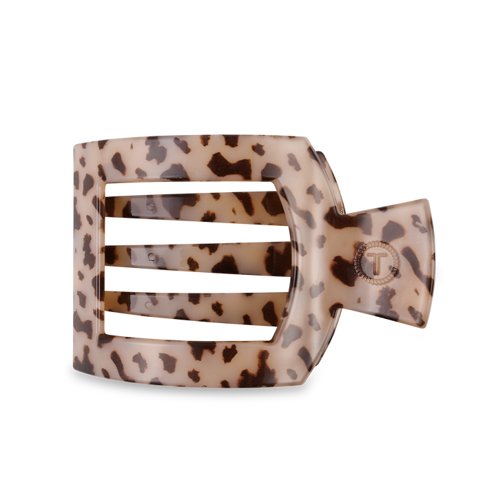 Large Square Flat Hair Clip-Blonde Tortoise