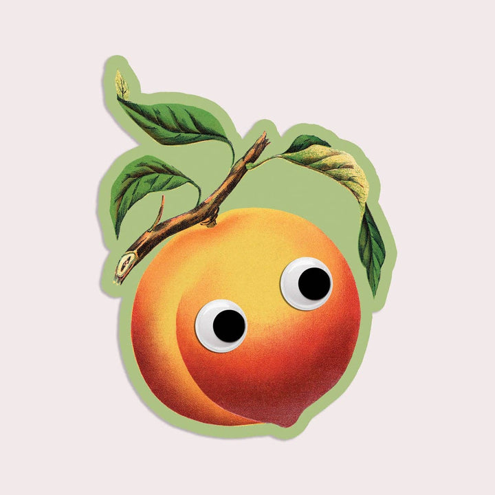 Googly Peach Vinyl Sticker