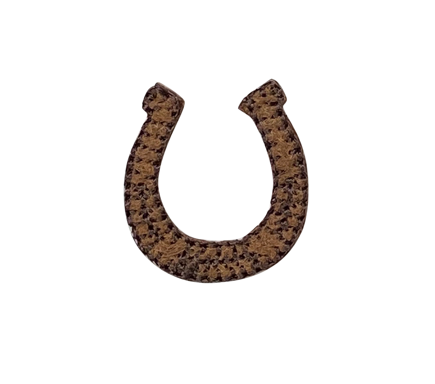 Mini Brown Horseshoe, Western - Iron on Patch