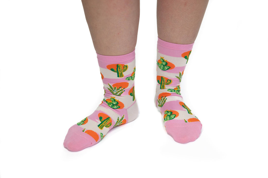 Southwest Cactus Socks - Small Crew Socks