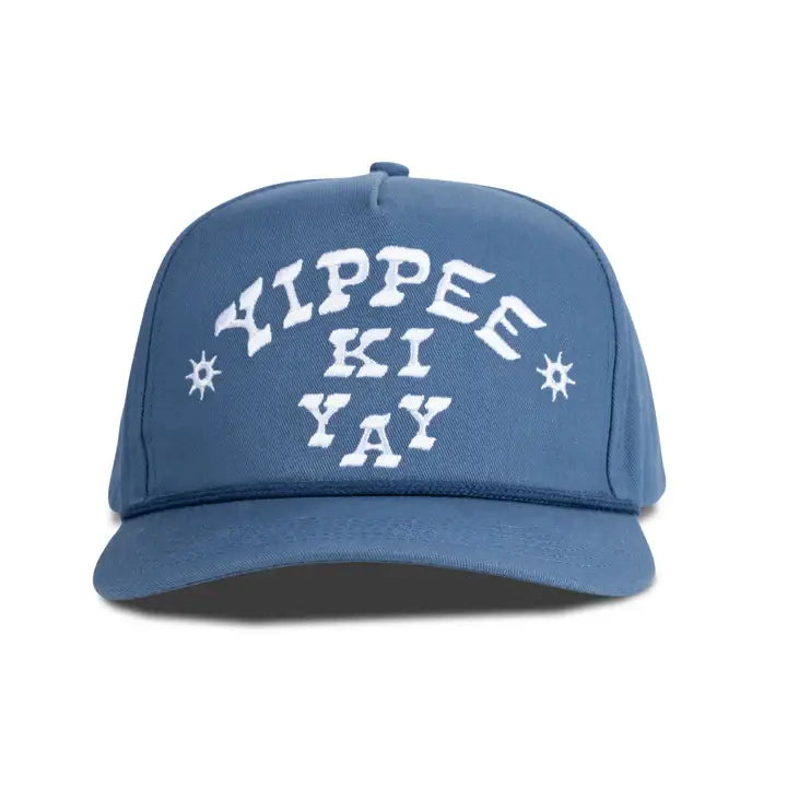 Yippee Ki Yay Hat: Cream/Light Blue
