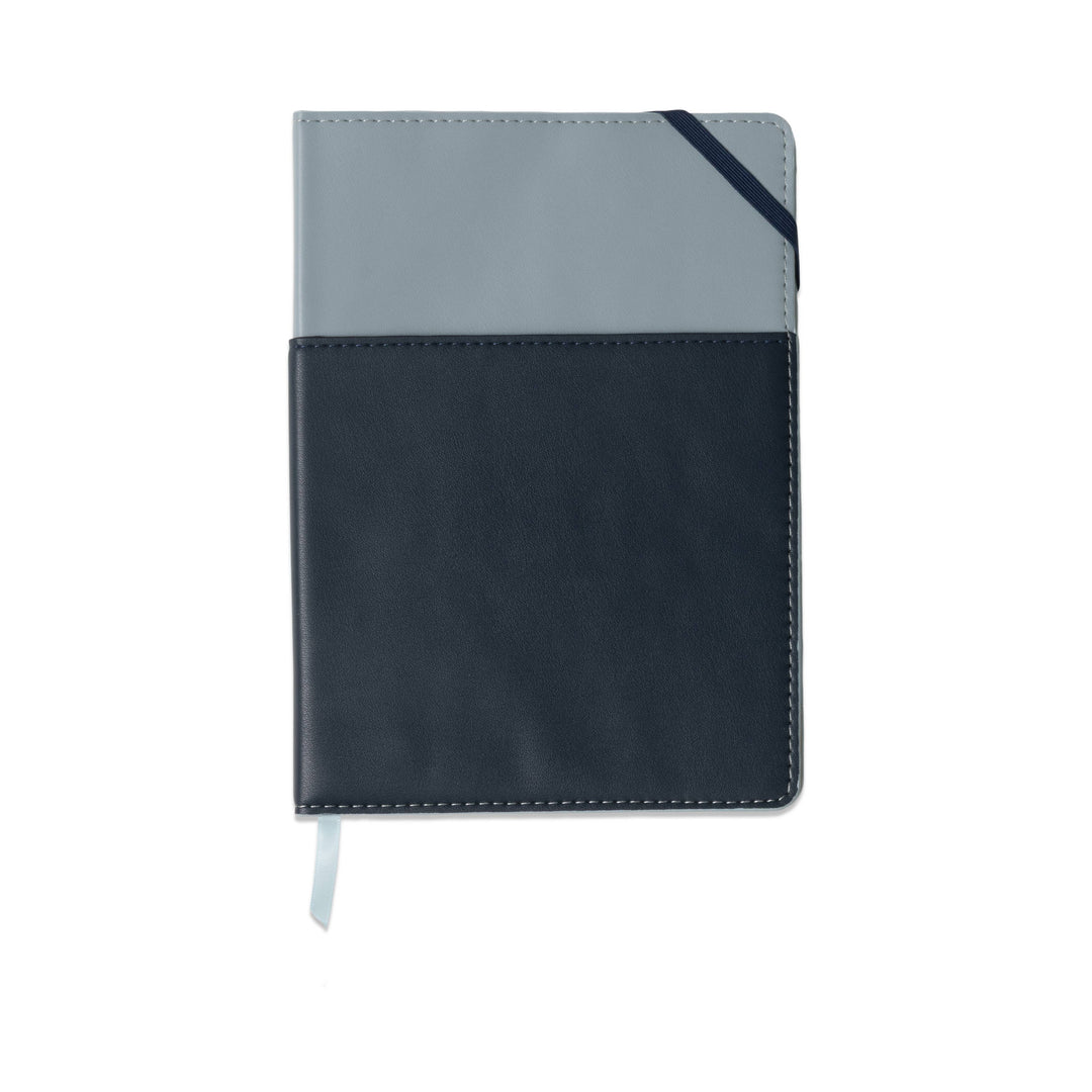 Vegan Leather Pocket Journal- Blue + Navy