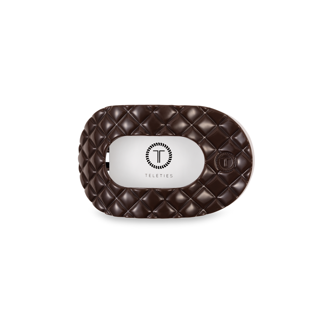 Flat Round Hair Clip | Small | Truly Taupe Quilted