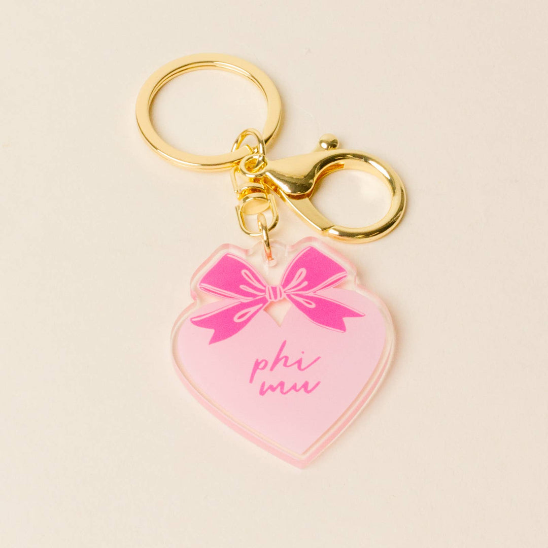 Sorority Sweetheart Bow Acrylic Keychain - 19 Chapters: Delta Delta Delta